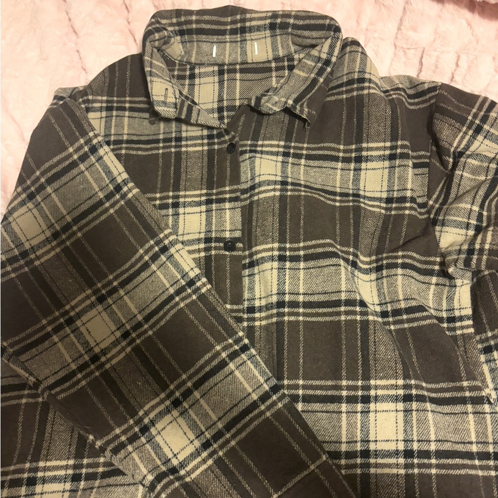 Brown plaid flannel